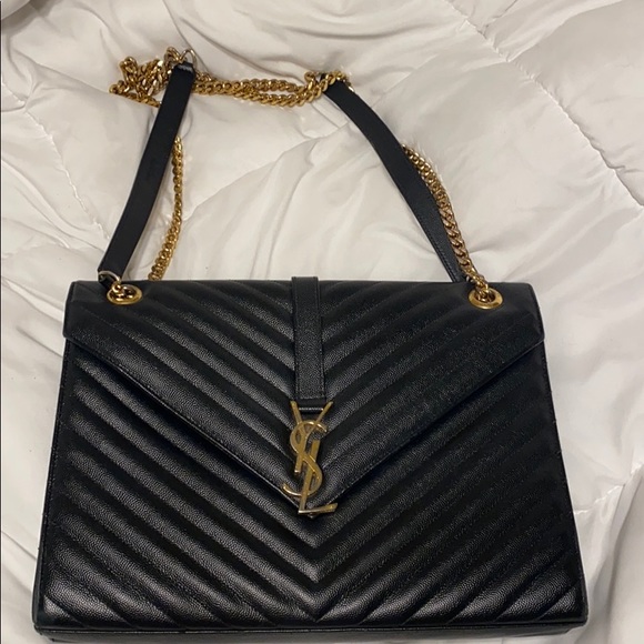 Yves Saint Laurent Handbags - YSL Monogram Large Matelasse Envelope Bag